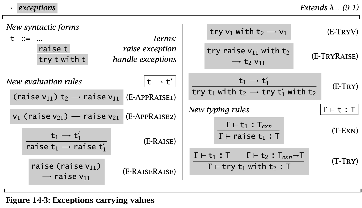 Figure 3: Exceptions carrying values